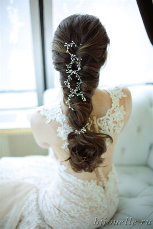 Свадебное украшение для волос на проволоке с искусственным жемчугом - фото 5053