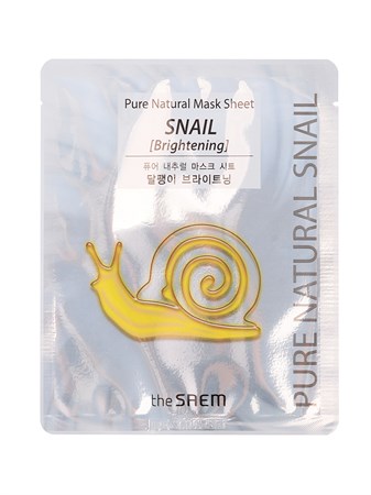 СМ Pure Natural Маска тканевая улиточная (сияние) Pure Natural Mask Sheet [Snail Brightening ] 20мл - фото 5700