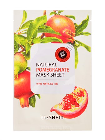СМ Маска тканевая с экстрактом граната Natural Pomegranate Mask Sheet 21мл - фото 5704