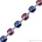 Браслет с кристаллами Swarovski, цвет голубой, сиреневый, покрытие: родий - фото 4473