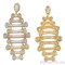 Эксклюзивные дизайнерские серьги "Рыбья кость"с кубическим цирконием micro pave (7*3,3), 3 тона покрытия: родий, желтое, красное золото - фото 5353