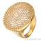 Модное позолоченное кольцо "Большой гриб" с микро фианитами, покрытие желтое золото - фото 5399