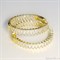 Большие круглые серьги-кольца с крупными цирконами 4,3*0,6 см, покрытие желтое золото - фото 6089