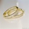 Большие круглые серьги-кольца с крупными цирконами 4,3*0,6 см, покрытие желтое золото - фото 6090