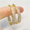 Большие круглые серьги-кольца с крупными цирконами 4,3*0,6 см, покрытие желтое золото - фото 6092