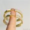 Большие круглые серьги-кольца с крупными цирконами 4,3*0,6 см, покрытие желтое золото - фото 6093