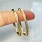Овальные серьги кольца с микро фианитами 4см * 3 см, покрытие желтое золото - фото 6097