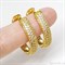 Серьги кольца малые с микро фианитами диаметр 2,4 см, покрытие желтое золото - фото 6104