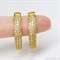 Серьги кольца малые с микро фианитами диаметр 2,4 см, покрытие желтое золото - фото 6105